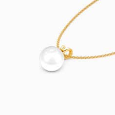 A classic symbol of sophistication. This pendant features a radiant pearl at its center, embodying pure elegance. Its minimalist design complements any outfit, making it a versatile addition to your jewelry collection. This pendant is a testament to timeless beauty, perfect for every occasion. *Each piece is handmade, resulting in a potential variance of 0.1-0.2mm during measurement. Please refer to the actual item for precise specifications. *Cultured pearls are naturally formed, and their colo Elegant White Necklace With Polished Finish, Classic White Pearl Charm Jewelry, Classic Pearl Pendant Necklace, Classic White Pendant Pearl Necklace, Timeless White Pearl Necklace Gift, Classic Jewelry With Pearl Charm On Round Pendant, Classic Akoya Pearl Round Pendant Necklace, Classic Jewelry With Pearl Charm In Round Pendant, Classic Akoya Pearl Necklace With Round Pendant