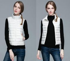 Made from the softest nylon and polyester materials, this ultra-light duck down vest for women is exactly what you need to stay cozy this autumn/winter. Featuring a solid pattern that matches any attire, its zipper closure ensures a great fit while the mandarin collar adds a dash of chicness to your look. A marvelous jacket that proffers both style and comfort, keep yourself warm wearing this swanky vest jacket!

Specifications
Item Type: Outerwear & Coats
Outerwear Type: Vest
Gender: Women
Coll White Outdoor Vest For Fall, Versatile Fitted Winter Vest, Casual Nylon Vest For Winter, Versatile Fitted Vest For Winter, Fitted Nylon Winter Vest, Winter Stretch Nylon Vest, Casual Stretch Vest, White Winter Vest Outerwear, Casual White Vest Outerwear