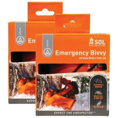 When you need to survive outdoors in an emergency, make sure you have the S.O.L. Emergency Bivvy to protect you from the cold. The lightweight bivvy is a compact emergency blanket that weighs less than 4 ounces and is smaller than a soda can. It fits easily in any backpack, purse, or car with it’s lightweight design and is ready when the weather gets worse. The bivvy blanket reflects 90% of body heat back to you with the sealed seams and waterproof material. It traps warm air to prevent heat los No Electricity Survival Power Outage, Emergency Kit Home Power Outage, Walmart Bug Out Bag, Survival Books Emergency Preparedness, Survival Life Hacks Camping & Hiking, Emergency Blanket, Shtf Survival, Survival Books, Outdoor Blankets