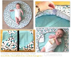 a collage of photos with babys in diapers and cribs on them