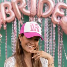 Get the bride-to-be ready to rock her special era with our adorable "In My Bride Era" girls trucker hat! Whether it's for a bachelorette party or a fun gift for the newlywed, this hat is guaranteed to bring smiles and style. Crafted with a comfortable fit and trendy design, it's perfect for adding a touch of bridal charm to any celebration. The playful slogan and girly design make it a must-have accessory for the bride-to-be's special moments. Treat your favorite bride or bachelorette to this cute and stylish trucker hat and let her shine in her bride era! Girls Trucker Hat Bride-to-Be Cap Bachelorette Party Accessory New Bride Gift Bridal Era Fashion Bride Tribe Hat Bachelorette Weekend Essentials Bridal Shower Gift Wedding Party Gear Bride-to-Be Fashion .: Material: 100% polyester foam f Bridal Party Hats, Bachelorette Party Hat, Bride Hat, Bridal Hat, Beach Bachelorette, Mom Hats, Girls Together, Bride Squad, Bachelorette Party Favors