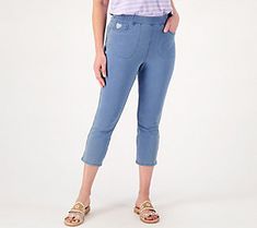 With a comfy design and a stylish cropped length, these everywhere-wear pants are perfect for stepping into spring and summer in style. From Quacker Factory®. Spring Cropped Jeans With Pockets, Comfortable Spring Bottoms For Day Out, Stretch Cotton Cropped Leg Pants, Spring Relaxed Fit Cropped Jeans Casual Style, Versatile Cropped Jeans For Spring, Spring Casual Relaxed Fit Cropped Jeans, Spring Stretch Pull-on Pants, Everyday Mid-rise Pull-on Bottoms, Casual Mid-rise Bottoms For Day Out