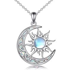 Design - Crafted With Meticulous Attention To Detail, This Sun And Moon Necklace Features A Delicate Pendant That Showcases A Mesmerizing Blend Of Celestial Elements. The Radiant Sun, With Its Intricately Carved Rays, Represents Vitality, Strength, And Life-Giving Energy. Adjacent To It, The Graceful Crescent Moon Epitomizes Tranquility, Intuition, And Feminine Power. Material -The Celestial Pendant Is Made From High-Quality Sterling Silver, Ensuring That It Is Durable And Long-Lasting. The Celt Moon Inspired Jewelry, Vtuber Reference, Celestial Elements, Celestial Pendant, Celtic Moon, Crescent Moon Jewelry, Sun And Moon Necklace, Delicate Pendant, Fantasy Stuff