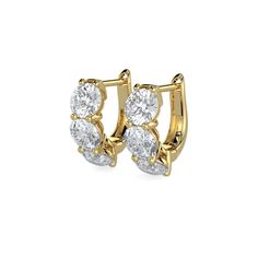 Diamond Huggies in yellow gold are a classic and versatile earring style that combine the timeless elegance of diamonds with the modern convenience of a close-fitting hoop.  Material: 18k  Diamonds: Lab Grown Diamonds. 6 Diamonds total Carat Weight: 3.25 cttw (over 0.50cts each, each diamond is over half a carat) Color: DEF Color Clarity: VVS-VS Size: 1/2 Inch Style: Prong setting for full sparkle  Versatility: Can be dressed up or down, perfect for everyday wear or special occasions Classic Gold Huggie Earrings With Brilliant Cut, Classic Yellow Gold Diamond Earrings For Formal Occasions, Yellow Gold Single Cut Diamond Earrings For Anniversary, Formal Yellow Gold Brilliant Cut Earrings, Classic Gold Huggie Diamond Earrings, Classic Gold Earrings With Single Cut Diamonds, Classic Diamond Huggie Earrings With Brilliant Cut, Classic Yellow Gold Cubic Zirconia Huggie Earrings, Classic Yellow Gold Huggie Earrings With Cubic Zirconia