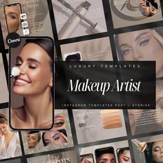 100 Makeup Artist Instagram Templates | MUA Templates | Makeup Instagram Post Templates | Beauty Salon Templates | Social Media Posts Canva What you get: 💄50 Post Templates (1080px x 1080px ) 💄50 Matching Story Templates ( 1920px x 1080px) 💄1 PDF with  Canva Link to open the Template  💄1 PDF with very detailed instructions for how to use canva ( you need an account that is free) Disclaimer : matching story template = content is the same as in the posts but everything is re-arranged to fit fo Makeup Instagram Post, Makeup Artist Instagram, Makeup Branding, Makeup Social, Artist Instagram, Publication Instagram, Instagram Makeup, Story Templates, Change Background