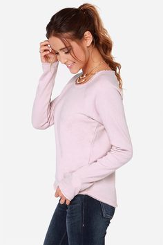 Love this! Such a pretty color! RVCA Label Wilding Pale Mauve Sweaterat Lulus.com! <3 <3 <3 Sweaters For Women Knit, Trendy Cardigans, Knit Sweaters, Women's Sweaters, Knitting Women Sweater, Getting Cozy, Pretty Colours, Cable Knit, Sweaters & Cardigans