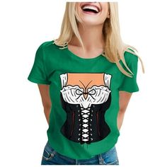 Women's Oktoberfest Beer Festival Round Neck Casual T Shirt With Fashion Print Short Sleeve Features: 1. German Festival Tee: the spirit of celebration with our classic round-neck ladies' T-shirt featuring beer fest prints. 2. Fashion-Forward Design: Flaunt your style in this chic short-sleeve T-shirt, perfect for pairing with your favorite jeans or shorts. 3. Comfortable Fit: Made with soft, breathable fabric, our relaxed-fit tee all-day comfort whether you're at a festival or out with friends. German Festival, Long Sleeved T Shirt, Oktoberfest Beer, Casual Basics, Beer Fest, Workout Tops For Women, Beer Festival, Compression Shirt, Women Shirt