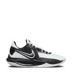 Slam dunk your way to victory while wearing these men's Nike Men's Precision 6 black/white basketball shoes. Designed with a synthetic and mesh upper, lace-up closure, round toe, push collar and tongue, sculpted foam midsole, Nike swoosh on side and a herringbone traction rubber outsole. | Nike Men's Precision 6 Basketball Shoe in Black/White Size 7 Medium Dynamic Cushioned Lace-up Basketball Shoes, Synthetic Round Toe Basketball Shoes For Training, Synthetic Basketball Shoes With Round Toe, Breathable High-top Synthetic Basketball Shoes, Breathable Synthetic High-top Basketball Shoes, Synthetic Lace-up Basketball Shoes For Light Sports, Lace-up Synthetic Basketball Shoes, Nike Cushioned Basketball Shoes For Training, Nike Training Basketball Shoes With Cushioned Footbed