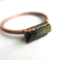 Raw tourmaline ring Green tourmaline crystal ring | Etsy Luxury Unique Electroformed Jewelry, Luxury Nature-inspired Electroformed Jewelry, Minimalist Tourmaline Gemstone Ring, Raw Gemstone Engagement Rings, Raw Tourmaline Jewelry, Raw Tourmaline Ring, Gemstone Rings Unique, Bijoux Art Deco, Green Tourmaline Crystal