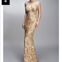 Nwt. Bought This For A Wedding And Never Ended Up Wearing! Boutique Doesn’t Accept Returns. Super Comfortable! Dress Is Blush, Not Gold! Blush Is No Longer Sold In Stores. Nicole Bakti, Long Sleeve Evening Gowns, Sheath Skirt, Trumpet Dress, Cute Wedding Dress, Unique Prom Dresses, Sequin Gown, Gowns With Sleeves, Party Style