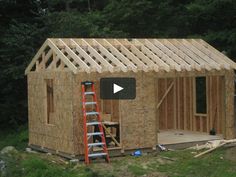 a house being built in the woods