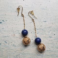 Like New, Beautiful 14kt Gold And Lapis Earrings...Euc. Lapis Earrings, Dream Jewelry, Earrings Color, 14kt Gold, Blue Gold, Floral Arrangements, Dangle Earrings, Color Blue, Jewelry Earrings