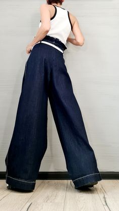 "New collection Denim Avant Garde Loose Pants, Harem Pants Women, Extravagant Denim Pants, Casual Pants, Punk Pants, Loose Pants ❤️ Extravagant designs and high quality fabrics! ❤️ Materials & Care Denim Hand wash at low temperatures. Do not machine dry. Do not iron. Do not dry clean! ❤️ Sizing We can make your piece from XS to 5XL! Everything in the shop can be also made according to your measures free of charge! ❤️ Shipping ✈ Ready to ship The time I need to prepare an order for shipping v Steampunk Shoes, Gothic Pants, Punk Pants, Harem Pants Women, Black Pants Casual, Pants Loose, Black Leather Sandals, Pants Casual, Loose Pants