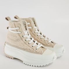 Converse Run Star Hike Hi High Top Sherpa Fluffy Farro Cream Beige Tan / Egret Women's Platform Sneakers / Boots A04258c Nwt Brand: Converse Model: Run Star Hike Hi Style Code: A04258c Color: Farro / Farro / Egret Gender: Unisex, Listed As Women's Shoes. Size Guide: Us Women's 6.5 / Us Men's 5 / Uk 4.5 / Eur 37.5 / Cm 23 Bundled Up. The Best-Selling Run Star Hike Gets Cozy With Sherpa, Bringing Warm, Winter-Right Material To A Style That Can Stand Out And Stand Up To The Elements. The Sherpa Bui Converse Snow Boots, Casual Winter High-top Sneakers With Textured Sole, Casual High-top Sneakers With Textured Sole For Winter, Winter High-top Sneakers With Rubber Sole, White Ankle-high High-top Sneakers For Winter, Winter Sneakers With White Sole And Round Toe, Mid-top Winter Sneakers With Laces, White Low-top Winter Boots, Beige Lace-up High-top Sneakers With Cushioned Footbed