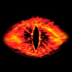 the eye of an animal is shown in flames