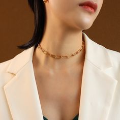 Style: Female Material: Titanium Steel, Imitation Pearl Pearl Type: Uncultured Pearl Color: White Pearl Shape: Round Necklace Length: 34 / 40 / 50cm (extension + 5cm） Alloy Gold Chain Choker Necklace, Gold Chain Alloy Choker Necklace, Alloy Link Clavicle Chain Necklace, Delicate Alloy Chain Choker Necklace, Delicate Alloy Choker Chain Necklace, Chunky Chain Alloy Necklace, Metal Necklace With Paperclip Chain For Party, Party Necklace With Metal Paperclip Chain, Triple Layer Necklace