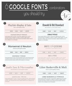 the different font styles for google font