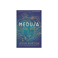 the cover of medjua by jessie burton, with an image of a woman's face