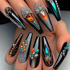 Unusual Nail Designs, Boujee Nails, Wife Nails, Latina Nails, Classy Baddie Nails