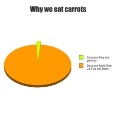 a pie chart with the words why we eat carrots