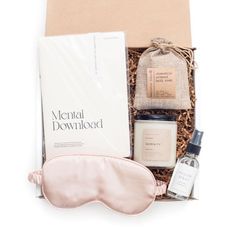 Send some relaxation straight to their door! Practically a spa day in a box, our signature ‘Mellow Mindset’ mailer box not only features high quality bath and body items such as oatmeal bath soak, satin sleep mask, calming pillow spray, a small batch candle, and even a ‘mental download’ journal, but the contents are sourced from small artisan businesses. Send someone self-care and make an impact with your gifting at the same time. Perfect for employee appreciation, conference welcome gifting, an Spa Gift Bag, Oatmeal Bath Soak, Self Care Gift Basket, Oatmeal Bath, Pillow Spray, Mailer Box, Employee Appreciation, Bath Soak, Teacher Appreciation Week