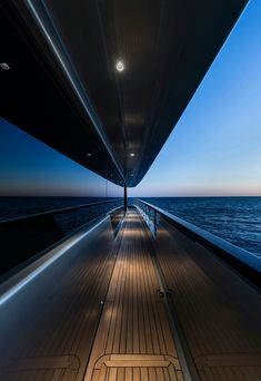 the back deck of a boat at dusk