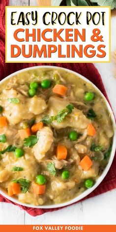 an easy crock pot chicken and dumplings recipe