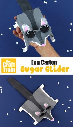 Egg carton sugar glider craft for kids! Upcycle trash to become an adorable sugar glider DIY toy, perfect for an Australian Animal craft or a recycling Earth Day craft. Includes some fun facts about Sugar gliders |  Recycled Egg carton Crafts for Kids  #sugarglider #eggcarton #recyclingcraft #kidscrafts #australiananimals #kidsactivities #funkidscrafts #craftsforkids #recycledmaterials #thecrafttrain Cute Sugar Glider, Recycle Craft, Earth Day Crafts, Writing Prompts For Kids, Animal Crafts For Kids, Kids Journal, Sugar Glider