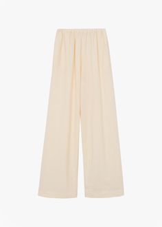 Color: Cream Lightweight fluid fabric Relaxed fit Low rise Straight leg Elasticated waist Side seam pockets Slip on style Unlined 100% Rayon Dry Clean By The Frankie Shop. Imported Cream Pants, The Frankie Shop, Frankie Shop, Low Rise, Boston, Straight Leg, Dry Clean, Slip On, Relaxed Fit