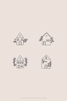 IreneFlorentina - Etsy - #logo #logodesign #elegantlogo House Tattoo Minimalist, Minimal Drawing Ideas, Drawings Of Nature, Rustic Branding, House Tattoo, Minimal Drawings, Gems Crystals, Branding Typography, Typography Illustration