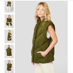 The Blank Nyc Women’s Lightweight Matcha Latte Green Puffer Vest In Size Large Is A Stylish And Functional Outerwear Piece. Here Are Some Potential Features You Might Find In A Puffer Vest By Blank Nyc: Lightweight Design: Puffer Vests Are Typically Known For Their Lightweight Construction, Providing Warmth Without Adding Bulk. Matcha Latte Green Color: The Unique Color, Described As Matcha Latte Green, Adds A Trendy And Eye-Catching Element To The Vest. Puffer Style: The Puffer Style Often Incl Sleeveless Green Outerwear For Fall, Spring Khaki Vest Outerwear, Winter Khaki Vest, Khaki Sleeveless Outerwear For Spring, Sleeveless Khaki Outerwear For Spring, Sleeveless Green Outerwear For Layering, Green Layering Vest Outerwear, Green Vest Outerwear For Layering, Solid Spring Vest For Layering