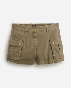 J.Crew: 4" Cargo Chino Short For Women Utility Shorts With Flap Pockets, Fitted Utility Shorts Of Short Length, Fitted Utility Cargo Shorts, Utility High-waisted Cargo Shorts With Patch Pockets, Fitted Utility Shorts With Built-in Shorts, High-waisted Utility Cargo Shorts With Patch Pockets, Casual Short Skort With Cargo Pockets, High-waisted Cargo Shorts With Patch Pockets, Fitted Shorts With Patch Pockets