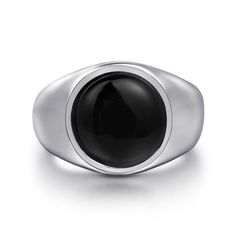 Wide 925 Sterling Silver Signet Ring with Onyx Stone in Sand Blast Finish Width 15.00 mm Thickness 5.00 mm Bandwidth 4.30 mm Size 10.00 Formal Signet Ring With Polished Round Stone, Formal Signet Ring With Polished Finish, Formal Black Dome Ring With Polished Finish, Formal Stainless Steel Round Band Jewelry, Minimalist Ring With Polished Round Stone, Minimalist Rings With Polished Round Stone, Classic Stainless Steel Signet Ring For Formal Occasions, Classic Black Rings With Polished Edges, Elegant Silver Stainless Steel Signet Ring