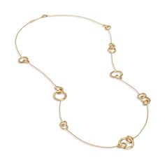 18K Yellow Gold Long Necklace Marco Bicego Jewelry, Gold Link Chain Necklace, Gold Drop Necklace, Marco Bicego, Gold Link Chain, Gold Long Necklace, Gold Link, Link Chain Necklace, Colored Gems