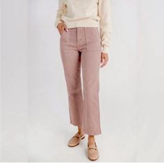 Nwt Reposhing This Item I Purchased From @Shoprocksprings. Pink Pants For Fall Day Out, Fall Day Out Pink Pants, Pink Cropped Leg Bottoms For Fall, Casual Mauve Bottoms For Spring, Wide Leg Jeans Cropped, High Rise Wide Leg Jeans, Jeans Cropped, Women Rising, Mauve Pink