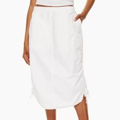 Originally $98 Flowy Midi Skirt With Drawstring, Drawstring Midi Skirt For Summer, Relaxed Midi Skirt With Drawstring, Spring Stretch Cargo Skirt, Spring Long Skirt With Drawstring, Spring Drawstring Long Skirt, Summer Cargo Skirt With Elastic Waistband And Relaxed Fit, Relaxed Cargo Skirt With Elastic Waistband For Summer, Summer Cargo Skirt With Elastic Waistband