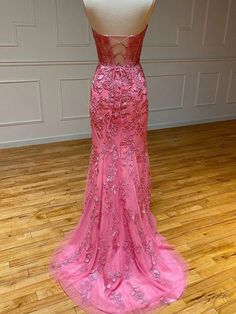 Ballkleid Meerjungfrau trägerlos Spitze mit Applikationen Prom Dresses Pink, Lavender Prom Dresses, Red Lace Prom Dress, Lace Prom Dresses, Formal Prom Dresses Long, Mermaid Prom Dresses Lace, Strapless Prom Dress, Prom Dresses Long Mermaid, Pink Mermaid