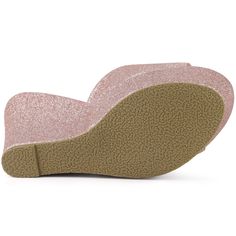 Shop Allegra K for glitter platform slip on wedge heel sandals you are looking for, get more women's platform/wedge for yourelf. Order now! Free Returns! Office Outfits Casual, Sandals Glitter, Heels Design, Strappy Platform Heels, Stylish Footwear, Casual Dating, Platform Wedge Heels, Platform Heels Chunky, Open Toe Shoes