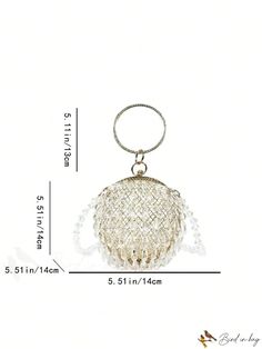 BirdinBag - Mini Hollow Out Circle Bag with Gemstone and Rhinestone Decor Crystal Handheld Evening Bag, Elegant Bucket Bag With Rhinestones, Crystal Handheld Bag For Gift, Crystal Handheld Bags For Gifts, Handheld Crystal Bag For Gift, Elegant Rhinestone Bucket Bag, Round Bags As Gift, Handheld Shoulder Bag With Rhinestones As Gift, Elegant Portable Bucket Shoulder Bag