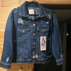 New With Tags! Size Small Open To Offers :) Grunge Outerwear With Button Closure For Fall, Fall Grunge Outerwear With Button Closure, Grunge Fall Outerwear With Button Closure, Winter Distressed Outerwear, Ripped Grunge Outerwear For Fall, Distressed Jean Jacket, Celebrity Pink, Pink Jacket, Distressed Jeans