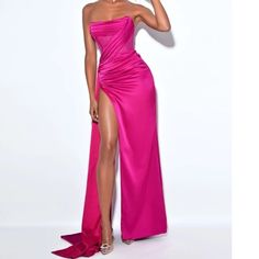 As Seen Satin Pink ( Available In Other Colors) True To Fit Brand New Corset Long Dress, Long Floral Gown, White Formal Gowns, Maid Of Honor Dress, Pink And Green Dress, Jovani Gown, Tulle Cocktail Dress, Halter Cocktail Dress, Fringe Mini Dress