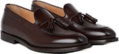 Luxury Brown Tassel Loafers For Business, Luxury Brown Tassel Loafers For Semi-formal, Luxury Brown Tassel Loafers For Semi-formal Occasions, Elegant Brown Tassel Loafers For Business Casual, Luxury Brown Tassel Loafers For Formal Occasions, Brown Luxury Tassel Loafers For Formal Wear, Brown Luxury Tassel Loafers For Formal Occasions, Elegant Brown Tassel Loafers With Leather Sole, Elegant Brown Tassel Loafers For Formal Occasions