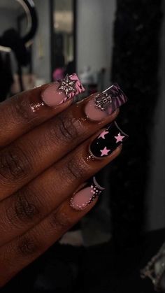 Junky Charm Nails, Short Junk Nails Black, Libra Nails Design Short, Finsta Pfp Aesthetic, Natural Braided Hairstyles Without Weave, Short Bling Nails, Capricorn Nails, Trashy Nails