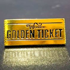 Golden Ticket Pin/Brooch For Sale! This Pin Is Absolutely Adorable! It Is New, Has Never Been Worn, And Is From My Boutique! It Features The Words “Golden Ticket” On The Front, And Is Around 1/2 Inch Tall And A Little Over 1 Inch Wide. Such A Great Pin To Add To Your Jewelry Collection! Golden Ticket, Pin Brooch, The Words, Gold Black, Brooch Pin, Brooches, 1 Inch, Jewelry Collection, Women Jewelry