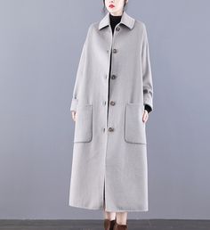 Product Description: handmade Cashmere coat high grade fabric,cashmere fabric.also could be custom made with any size and other colors,please feel free to contact with me if you want custom it. Material: wool 80%- 90% Size: S: Bust : 116 cm shoulder and Sleeve:76cm Length:115cm M: Bust : 120 cm shoulder and Sleeve:77cm Length:115cm L: Bust : 124 cm shoulder and Sleeve:78cm Length:115cm XL: Bust : 128 cm shoulder and Sleeve:79cm Length:115cm Shipping we ship worldwide the USPS takes about 15 days Women Wool Coat, Cashmere Fabric, Cashmere Coat, Double Face, Wool Coat, High Grade, Duster Coat, Custom Made, Cashmere