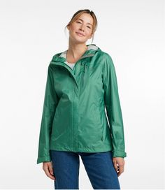 Women's Trail Model Rain Jacket | Rain Jackets & Shells at L.L.Bean Green Spring Raincoat For Outdoor Activities, Green Raincoat For Outdoor Activities In Spring, Green Raincoat For Spring Outdoor Activities, Lightweight Solid Winter Outerwear, Green Weatherproof Raincoat For Spring, Green Weatherproof Windbreaker For Spring, Green Nylon Raincoat For Fall, Green Weatherproof Spring Windbreaker, Lightweight Solid Outerwear For Winter