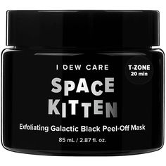 Paint it on and peel it off to reveal your brightest, clearest complexion! Connect with your inner space goddess with this Space Kitten Exfoliating Galactic Black Peel-Off Mask from I Dew Care. It is infused with charcoal and sapphire powder with royal blue glitter for an out-of-this-world galactic black look. Volcanic ash helps to exfoliate skin, absorb impurities and control sebum, revealing a noticeably brighter complexion. Rmend to use once a week on T-zone. Benefits: Cruelty-free Can be use Space Goddess, Black Peel Off Mask, I Dew Care, Exfoliate Skin, Volcanic Ash, Black Look, Clear Complexion, Peel Off Mask, How To Exfoliate Skin