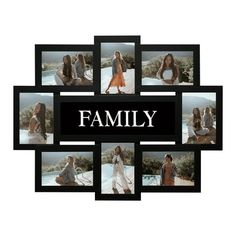 a black and white photo collage with the words family