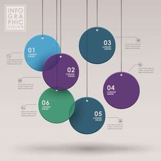 info graphics with hanging circles and numbers