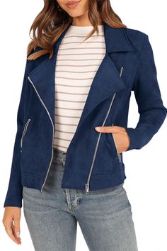 PRICES MAY VARY. SIZE ATTENTION: S=US 4-6, M=US 8-10, L=US 12-14, XL=US 16-18, XXL=US 20. Womens Motorcycle Jacket Made Of Exquisite Faux Suede Material, With Slightly Stretchy And Smooth To Touch. Zip Up Jackets For Women Ensure The First-Class Comfort Of Wearing FEATURES: Faux Suede Jacket Women/ Turn-Down Collar Fall Jackets For Women/ Womens Winter Coats With Pockets/ Stylish Moto Biker Jacket Women/ Long Sleeve Jackets For Women Fashion Dressy/ Zip Up Y2K Jacket/ Ladies Outerwear/ Women's C Suede Jacket Women, Autumn Jacket Women, Womens Moto Jacket, Fall Blazer, Suede Biker, Moto Biker Jacket, Casual Outwear, Womens Jackets Casual, Sweatsuit Set